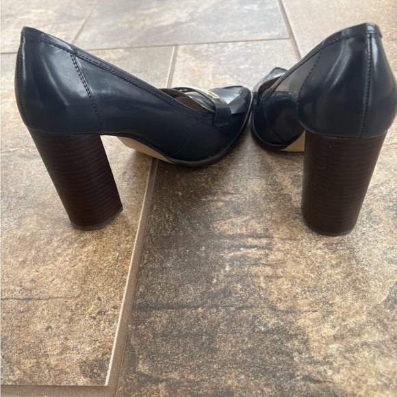 Nine West Navy Blue Heeled Loafers - Picture 6 of 7